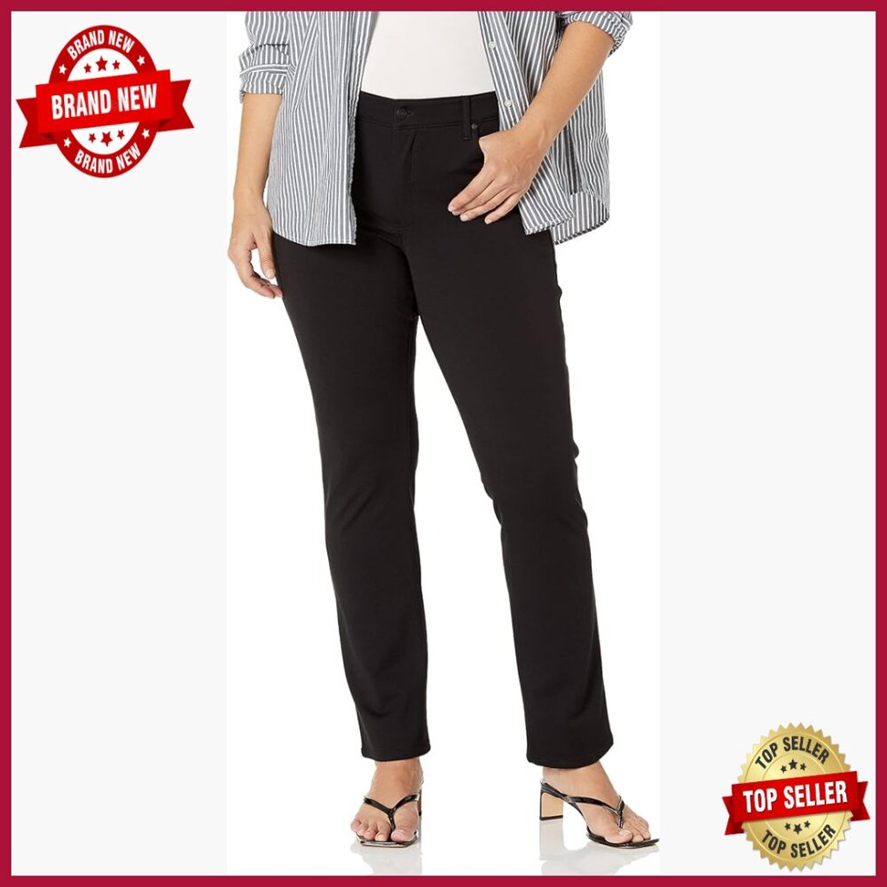 Plus Size Ponte Straight Leg Pants High Rise Work Wear